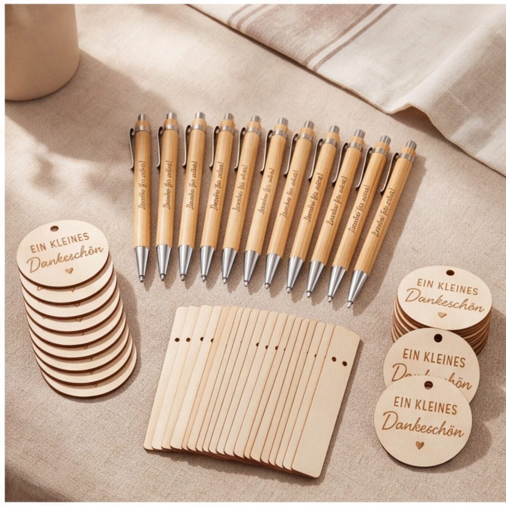Hemp Twine Gift Set With Wooden Tags, Cards, and Pens