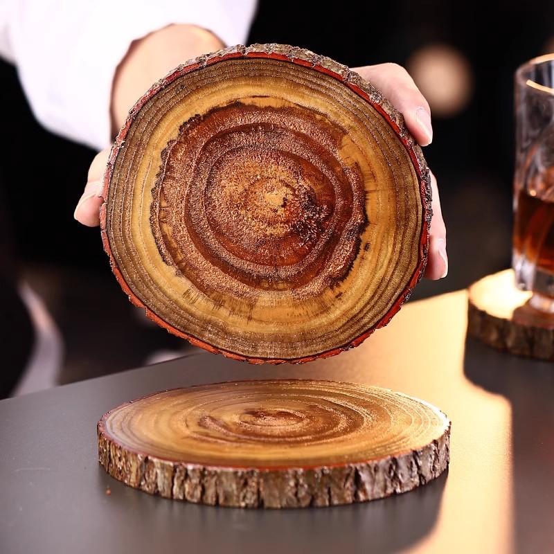 Round Solid Wood Coasters